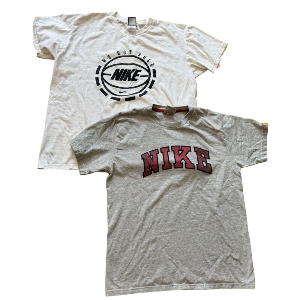 Vintage Y2K Nike Graphic T-Shirts Men's Size medium Set of Two Gray Tag